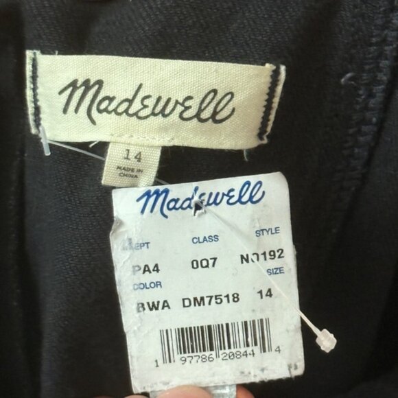 Madewell Woman's NWT Black Denim Flare Leg Jumpsuit Sz 14 Fall - Picture 6 of 7